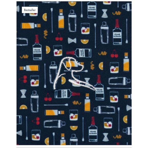 Rhoback Men’s Admirable Navy The Old Fashioned All Over Novelty Printed Short Sl - Picture 6 of 9